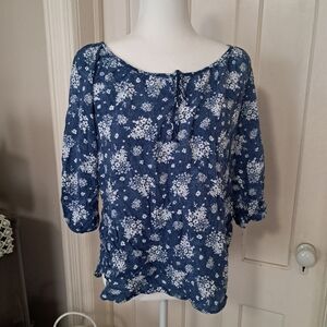 FRED DAVID Boho Peasant Blouse